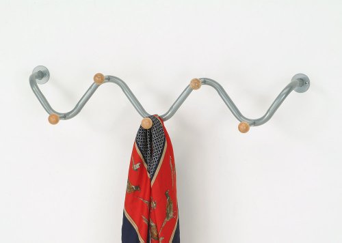 Silver Finish Wall Hook Coat & Hat Rack (5 Hooks)