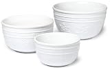 DII Set of 3 Snowflake Ceramic Mixing Bowls - Mixed Sizes