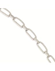 Sterling Silver & CZ Cubic Zirconia Brilliant Embers Polished Bracelet