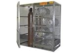 Aluminum Combination Gas Cylinder Cabinet - 8 Horizontal & 10 Vertical Capacity