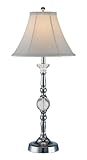 Lite Source LS-21163C/WHT Decima Table Lamp, Chrome And Crystal with White Fabric Shade