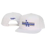 MLB Teams Retro White Flat Bill Snap Back Adjustable Baseball Hat - Los Angeles Dodgers