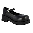 2 Inch Gothic Black Mary Jane Shoe Low Platform Platform Shoe Demonia