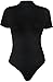 PaperMoon Women's Plus Size Turtle Neck Short Sleeve Bodysuit