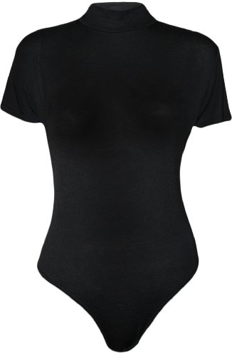 PaperMoon Women's Plus Size Turtle Neck Short Sleeve Bodysuit