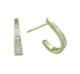 Diamond Accent J Hoop Earrings
