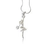 Silver Cheerleader Charm Pendant Necklace Fashion Jewelry