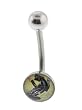 Genuine Ed Hardy Stainless Steel Belly Ring - Panther Logo in 8mm - 14 Gauge - 5mm Ball - Sold Individually