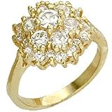Women's Cluster Clear Cubic Zirconia Gold Tone Ring, Size: 5-10