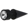 0 Gauge Black Clear Gem Fake Taper Ear Plug