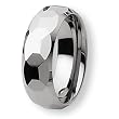 Polished Faceted Tungsten Carbide Ring (8.0 mm) - Sizes 7-13