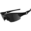 Oakley Radar Pitch Adult Sport Casual Sunglasses w/ Free B&F Heart Sticker Bundle - Matte Black/Grey