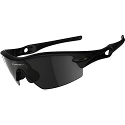 Oakley Radar Pitch Adult Sport Casual Sunglasses w/ Free B&F Heart Sticker Bundle - Matte Black/Grey