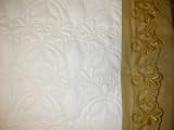 Matelasse Bedspread and Shams Set Ecru and Gold Queen