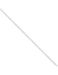 14 Inch 10k White Gold .8mm Polished Lite Baby Rope Chain Necklace