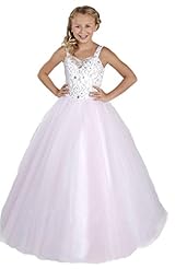 Toddler Floor Length Organza Sweetheart Crystals Sequined Crystal Lace   Ball Gown Pageant Dress 