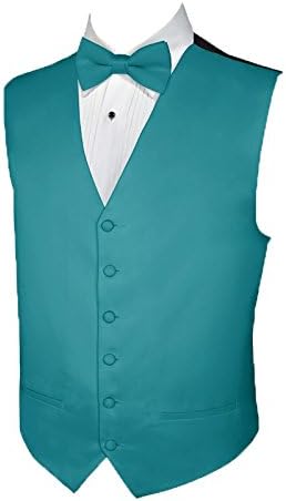 Tuxedo Vest TEAL Vest and BOWTIE Satin MEDIUM
