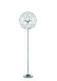 Trio-Leuchten 409000506 Stehleuchte, 5 x E14 max. 40W, H. 168 cm, ø 46 cm, Chrom, Scheiben Kunststoff klar/satiniert