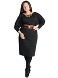 IGIGI by Yuliya Raquel Plus Size Isolde Belted Dress in Black 26/28