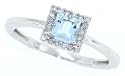 0.45ct Aquamarine and Diamond Ring in 10Kt White Gold