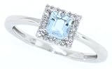 Search : 0.45ct Aquamarine and Diamond Ring in 10Kt White Gold