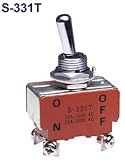 ＮＫＫスイッチズ トグルスイッチ ねじ端子 2極ON-OFF (1個) S-331T