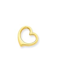 14 Karat Yellow Gold Open Heart Slide Pendant - 10mm