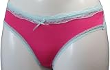 Lace Trim Mini Briefs Hot Pink + Blue BR339