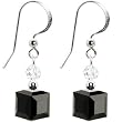 Handcrafted Jet Austrian Crystal Simplicity Earrings MADE WITH SWAROVSKI ELEMENTS