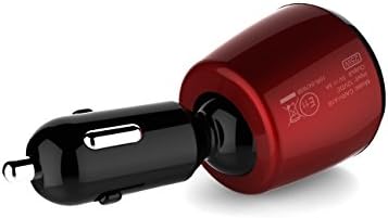 [Freeker] Car Charger 5A Temperature Voltage and Current Measure 3 in 1 Readout Capability 360-degree Rotate Dual USB Designed for Apple and Android Devices like iPhone 6,iPhone 5 ,iPhone 6 Plus//5s/4/4s iPad, Samsung Galaxy, Nexus, HTC , Motorola, Nokia,tablets and More(Red)