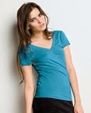 Bella Women's Cecilia Double V Sheer Jersey T-Shirt