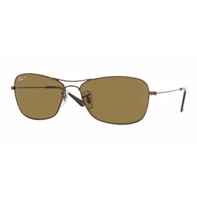 RAY BAN RB 3388 RB3388 014/57 BROWN METAL CRYSTAL BROWN POLARIZED LENS AVIATOR SUNGLASSES SHADES