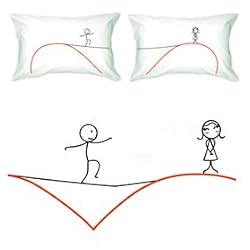 BoldLoft "Far in Distance Near at Heart" Couple Pillowcases-Romantic Valentine's Day Gifts for Couples,Cute Valentines Gifts for Him or Her,Romantic Anniversary Gifts
