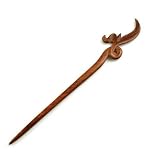 Crystalmood Handmade Mahogany Rosewood Carved Hair Stick Spear 7.4 inches