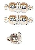 12 Pairs Silver Plated Magnetic Clasps Findings Double Ball 17x6mm