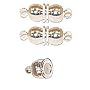 12 Pairs Silver Plated Magnetic Clasps Findings Double Ball 17x6mm