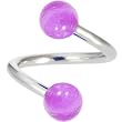 Purple Glow-N-Dark Spiral Twister Belly Ring