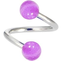 Purple Glow-N-Dark Spiral Twister Belly Ring