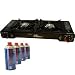 Double Hob Camping Stove Cooker Dual Burner with 4 Gas