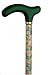 Walking Cane-Potpourri. This walking stick cane has an elegant ladies Potpourri print on maple wood shaft. This walking aid has a countour wood fritz handle good for that arthritis sufferer. This wooden cane has a weight capacity of 250 pounds and 35 inches long.