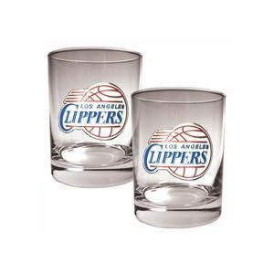 Los Angeles Clippers 2 Piece Rocks Glass Set by 