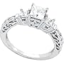 14K White Gold Diamond Bridal Engagement Ring
