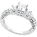 14K White Gold Diamond Bridal Engagement Ring