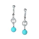 turquoise platinum chandelier earrings