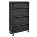 Sandusky Lee BM30361852-09 Black Steel Mobile Book Case, 58" Height x 36" Width x 18" Depth, 4 Shelves