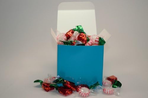 Turquoise 4" X 4" X 4" Glossy Wedding Favor Candy Gift Box - Pack of 25