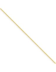 14k Yellow Gold 14in .6mm Solid Polished Cable Chain. Metal Wt- 0.62g