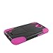 For Samsung Galaxy Mega 6.3 Double Layer Hybrid Stand Cover Case with ApexGears Stylus Pen (Black Pink)