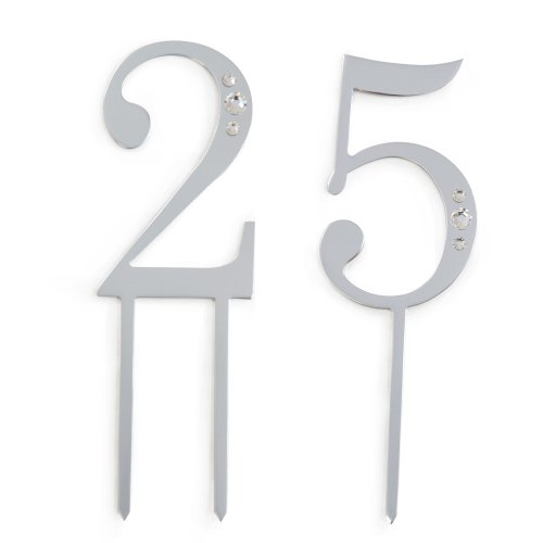 willow tree stores:Cathy's Concepts 25th Wedding Anniversary Rhinestone Cake Topper