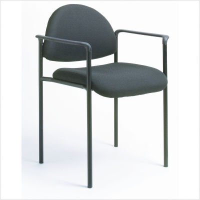 Burgundy Boss Office Products Contemporary Style Stackable Chair with Arms